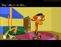 anthro camp_lazlo cartoon_network caught furry getting_caught giraffe mongoose nina_neckerly panties panties_around_leg patsy_smiles tagme young