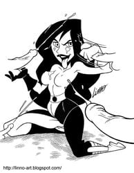 disney female handjob human kim_possible linno male monochrome penis shego smooth_skin straight tagme