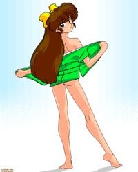 1990s 1992 20th_century ass brown_hair female iso/mb long_hair looking_at_viewer ranma_1/2 solo tagme ukyo_kuonji