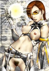 artist_request boots bottomless breastfeeding breastless_clothes crotchless female functionally_nude gauntlets gloves greaves harness p.n.03 standing sunglasses tagme topless vanessa_z._schneider