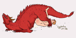 anal cum cum_inside dragon eggplantina feral feral_on_human feral_on_male ferret fur furred_dragon gay human hybrid male male_only mammal mustelid red_fur sex simple_background yaoi