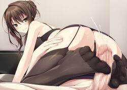 1boy 1girls ass big_sister blush brother_and_sister censored cum cum_on_ass ejaculation erection feet female footjob footjob_with_legwear gakkou_no_seiiki game_cg garter_straps incest little_brother mosaic_censoring nase_yaeka naturalton older_female older_sister penis source_request spread_legs thighhighs toes younger_brother younger_male