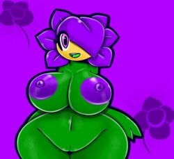 big_breasts breasts female flora_fauna huge_breasts humanoid mysticaldark mysticalheroofdarkness navel nipples open_mouth plant plantie plants_vs_zombies plants_vs_zombies_2:_it's_about_time purpuradark pussy shrinking_violet_(pvz) simple_background solo thick_thighs wide_hips