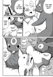 azuma_minatsu blush closed_eyes comic cunnilingus doujinshi eeveelution english_text espeon female licking male nintendo oral pokemon pussy sex spreading straight text tongue tongue_out umbreon vaginal_penetration video_games