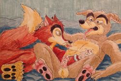 2boys bed crossover disney don_karnage gay honest_john j._worthington_foulfellow male male_only nipple_lick nipple_licking nipple_stimulation penis pinocchio puku83 talespin testicles walt_disney yaoi