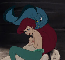 ariel badlydrawn disney edit flotsam loodncrood nipples no_bra screenshot_edit the_little_mermaid