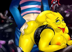 alphys animal_humanoid anthro being_watched big_breasts breasts caught caught_in_the_act clothing cuck cuckquean cum cum_inside erection female frisk gryvvath humanoid lizard male netorare netorare_to_female nipples ntr nude open_mouth penetration penis pussy reptile sad scalie sex straight tongue trem.hunt.er_(artist) undertale undyne video_games voyeur