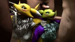 3d cum cum_in_mouth cum_inside cum_out_nose dark-skinned_male digimon female human male mammal money oral renamon size_difference source_filmmaker straight sumeriandragon