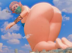 1girls 3d 3d_(artwork) ass big_ass big_breasts big_butt bikini blue_bikini breasts breath_of_the_wild city female female_focus female_only giant_female giant_woman giantess giga_giantess huge_ass huge_boobs huge_breasts huge_butt light-skinned_female light_skin mdntlewds nintendo princess_zelda tears_of_the_kingdom the_legend_of_zelda voluptuous voluptuous_female zelda_(breath_of_the_wild) zelda_(tears_of_the_kingdom)