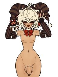 1boy 2d bow_ribbon color curvy curvy_body curvy_figure curvy_male cute_male dark-skinned_femboy dark-skinned_male dark_skin edited edited_image femboy femboy_only fingerless_gloves flaccid flaccid_penis frilled_gloves jester_hat liar_(sh4rkle) long_gloves makeup male male_only naked naked_male nude original original_character penis sh4rkle_(artist) solo tagme thick_thighs transparent_background white_hair wide_hips