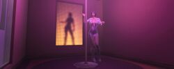 3d absurd_res absurdres black_hair breasts chain_necklace cleavage clothed_female deus_ex deus_ex:_human_revolution dress eidos emotionless emotionless_female expressionless female female_focus female_only game_mod heel_boots highres huge_breasts indifferenct nameless_character npc pole_dancing prostitute short_hair standing stripper tagme tomboyish unnamed_character