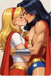 age_difference ai_generated female kissing muscular muscular_female saliva supergirl superheroine superman_(series) superpowers tagme video wonder_woman wonder_woman_(series)