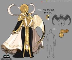 2boys alien busty_male clothing male reference_image reference_sheet robe shiny_clothes shiny_skin size_difference the_golden_emperor_(zeblackballd) wings ze_blackball.d zeblackballd_(artist)