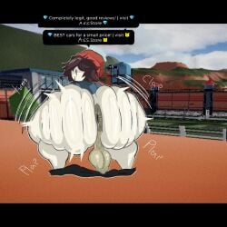 1boy 3d_background anus ass ass_focus balls big_ass big_butt bottomless chat_bubble elegy english_text femboy huge_ass jailbreak_(roblox) male male_only onomatopoeia pants_down penis roblox roblox_background roblox_game robloxian screencap_background shaking_ass solo text thick_thighs