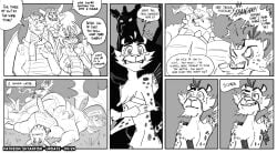 activision after_sex after_sex_smoking anthro anus ass_up balls bell bell_collar black_and_white blush boris_(spyro) broken_horn bubba_(spyro) cheetah chin_spikes cigarette collar comic crown darius_(spyro) dialogue dragon erection facial_spikes felid feline genitals group headgear hi_res horn humanoid_genitalia humanoid_penis hunter_(spyro) jaw_spikes leaning_on_another looming lying male male/male mammal markings monochrome muscular muscular_anthro muscular_male mythological_creature mythological_scalie mythology offscreen_sex on_back on_front on_ground penis propositioning quiver_(object) requesting rescued_dragons_(spyro) scales scalie scarf sex_request shadow shtarfish signature smoking smoking_cigarette speech_bubble spikes spikes_(anatomy) spots spotted_markings spyro_reignited_trilogy spyro_the_dragon surprised todor_(spyro) ventral_scales wings