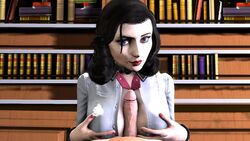 1girls 3d animated areola bioshock bioshock_infinite breasts burial_at_sea elizabeth_comstock erection female_focus nipples no_sound paizuri source_filmmaker tsarchasmsfm video video_game