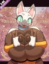 anthro areola asking asking_out asking_viewer big_breasts breast_grab breast_out breast_play breast_squish breasts brown_body brown_nipples brown_skin cleavage clothed clothing deep_cleavage dialogue diana_(r-mk) domestic_cat english_text felid feline felis female fingerless_gloves gesture gigantic_boobs gigantic_breasts gigantic_tits gloves hand_on_breast handwear heart_gesture heart_symbol hi_res holding_breast holding_nipples huge_boobs huge_breasts hyper hyper_breasts ineffective_clothing inviting looking_at_viewer mammal massive_areolae massive_boobs massive_breasts massive_tits nipples onomatopoeia open_mouth oppai_heart outside presenting presenting_breasts presenting_nipple presenting_nipples r-mk showing_off showing_off_breasts skimpy smile sound_effects squish talking_to_viewer text wide_hips