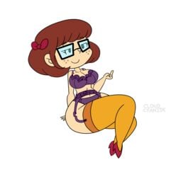 bra cloudcyanide female glasses hanna-barbera lingerie purple_underwear scooby-doo solo velma_dinkley