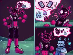 bigboobs blixer blixer_(jsab) blue_skin breasts chubby chubby_female comic cube cute_face female jsab just_shapes_and_beats sadcube_(jsab)