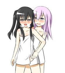 female female_only fingering highres nepgear neptunia_(series) tagme towel uni_(neptunia) yuri