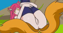 academy_ahri academy_series ahri animated anus female fox_tail league_of_legends teemo_vs_all teemovsall thighhighs vastaya