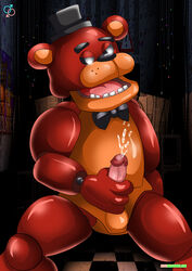 1boy animatronic bbmbbf bear cum five_nights_at_freddy's freddy_(fnaf) male male_only no_humans palcomix penis rear_deliveries solo tagme