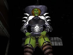 3d blair_moon fall green_skin grimx halloween p.r.i.s.m. panties skirt stockings witch witch_hat