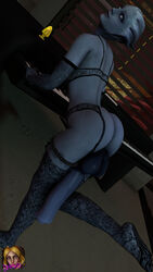 1futa 3d alien animal_genitalia animal_genitalia_on_humanoid asari cock-tail dhead futa_only futanari horsecock horsecock_on_humanoid huge_balls huge_cock intersex liara_t'soni lingerie mass_effect solo