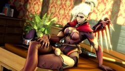 1futa 3d alternate_costume animated blonde_hair blue_eyes cleavage distortedsfm erection flaccid futa_only futanari getting_erect huge_cock intersex long_penis mercy no_sound overwatch penis solo source_filmmaker thighhighs video witch_mercy