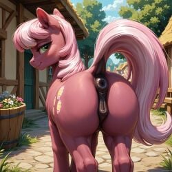 ai_generated anatomically_correct anatomically_correct_genitalia anatomically_correct_pussy animal_genitalia animal_pussy anus ass cheerilee_(mlp) crotchboobs cutie_mark dock dock_(anatomy) earth_pony equid equine equine_anus equine_genitalia equine_pussy female female_only feral feral_only friendship_is_magic fur furry hasbro horse mammal my_little_pony pink_hair pony pussy secretguy510 tail