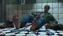 1boy 3d aroused balls balls_out barefoot bathroom blonde_hair blue_jeans blue_socks boots brown_boots cigarette cigarette_butt cock cock_out dargonphil dirty_blonde_hair dirty_feet dirty_floor fapping feet feet_focus gay_artist green_jacket grey_shirt handjob horny jacket james_sunderland jeans jerking_off light-skinned_male light_skin male male_feet male_focus male_only male_solo masturbation partially_clothed penis penis_out polo_shirt shoes shoes_off silent_hill silent_hill_2 silent_hill_2_remake socks socks_removed solo solo_male stroking_cock stroking_penis tiled_floor