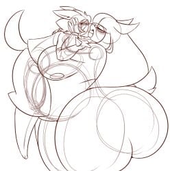 bbw big_ass big_breasts breasts bubble_butt desire_(dewwydartz) dewwy(dewwydartz) dewwydarts dewwydartz female furry huge_ass huge_breasts lucario overweight pokemon pokemon_(species) thick_thighs typhlosion wide_hips