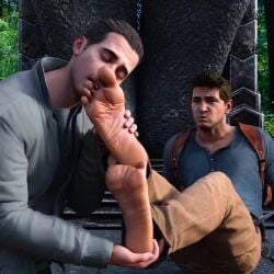 ai_generated ambiguous_consent bara big_feet bound dargonphil defeated_hero evil_wins feet feet_worship foot_fetish gay helpless_hero hero_defeated hero_in_trouble homoerotic huge_feet male male/male maledom malesub married_man nathan_drake naughty_dog no_sound rafe_adler restrained sony_interactive_entertainment submissive_hero tagme uncharted uncharted_4 video villain_on_hero villain_win yaoi