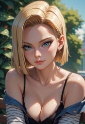 1girls ai_generated android_18 blonde_hair female tilcox33