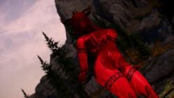 akilandi red_body red_eyes red_hair skyrim skyrim4ever succubus