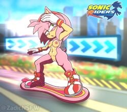 1girl 1girls amy_rose anthro big_nipples big_thighs breasts curvy curvy_female curvy_figure eulipotyphlan female female_focus female_only green_eyes half-closed_eyes hedgehog hips nipples no_panties nude nude_anthro nude_female pink_body pink_hair pov pussy sonic_(series) sonic_riders sonic_the_hedgehog_(series) thick_thighs vagina wide_hips zadicnsfw