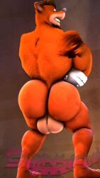 1boy 3d animated anthro ass balls bandicoot bara big_ass crash_(series) crunch_bandicoot erection male male_only marsupial penis robotic_arm shinyagaia solo source_filmmaker tagme video video_games watermark