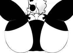 ass ass_focus black_and_white black_eyes black_panties black_tape bunny bunny_girl cube_459_(geometry_dash) cube_porn digital_art femgram geometry_dash hair_covering_eye hair_covering_one_eye looking_at_viewer rabbit rabbit_girl showing_off showing_off_ass slightly_open_mouth socks_and_panties spread_legs surprised tape_on_nipples topless topless_female unknown_artist