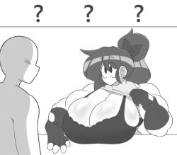 anon big_breasts black_bra female female_focus marie_(tag-a-long) meme meme_reference mime mime_girl muscle muscle_girl muscles muscular muscular_arms muscular_female original original_art original_artwork tag-a-long