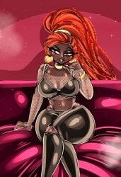 big_breasts bitterbunz dark-skinned_female hazbin_hotel human_form red_hair thick_thighs velvette