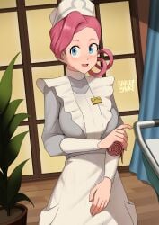 1girls barleyshake breasts female female_only nintendo nurse nurse_joy nurse_joy_(galar) pink_hair pokemon pokemon_sm pokemon_sw tagme