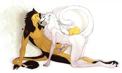 ambiguous_gender anthro duo erection fur hair handjob male nude sergal sex smile tongue tongue_out unistaart