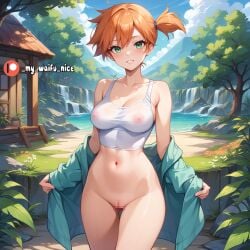 ai_generated big_ass big_breasts kasumi_(pokemon) nipples nude orange_hair pokemon