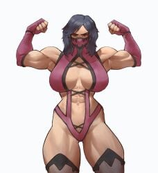 abs black_hair commission edenian encariah1 female female_focus female_only flexing flexing_arms flexing_both_biceps hybrid mask masked masked_female midway midway_games mileena mileena_(mk9) mortal_kombat mortal_kombat_(2011) muscle muscle_girl muscle_tone muscles muscular muscular_arms muscular_female muscular_thighs netherrealm_studios pink_clothing purple_clothing short_hair skimpy skimpy_clothes skimpy_outfit tarkatan tarkatan_eyes warner_bros warner_bros._games warner_brothers