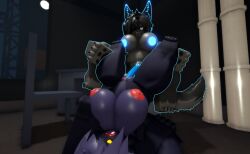 2girls 3d anthro belly_piercing blue_nipples blue_pussy breasts dildo dildo_in_pussy dildo_penetration female female/female furry jammer_(kaiju_paradise) kaiju_paradise lesbian_sex nipple_piercing panther_(kaiju_paradise) pink_nipples pink_pussy ravenuwu roblox roblox_game robloxian self_upload yuri