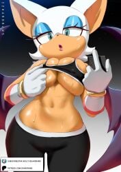 1girls 2024 anthro bat bat_wings big_breasts bodily_fluids breasts cellphone cleavage clothed clothing electronics eyeshadow female gloves green_eyes handwear hi_res izhardraws makeup mammal membrane_(anatomy) membranous_wings open_mouth phone rouge_the_bat sega simple_background solo sonic_(series) sonic_the_hedgehog_(series) sweat wings