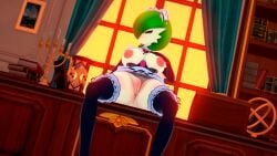 big_ass big_breasts big_butt big_thighs gardevoir half-dressed horny in_heat koikatsu looking_at_viewer maid maid_headdress maid_outfit maid_uniform no_humans pokemon pokemon_(species) presenting_pussy render_007 thick_thighs voluptuous voluptuous_female