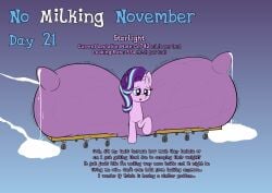 absurd_res big_nipples crotchboobs english_text equid equine female feral friendship_is_magic hasbro hi_res horn huge_nipples hyper hyper_teats leaking_milk mammal meme my_little_pony mythological_creature mythological_equine mythology nipples no_nut_november solo starlight_glimmer_(mlp) swollen_teats text unicorn veiny_teats wapamario63