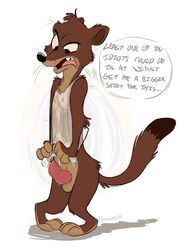 2016 anthro clothing disney duke_weaselton foxudders male male_only mammal mustelid shirt tank_top weasel zootopia