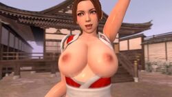 3d animated areola big_breasts breasts busty curvy cute female king_of_fighters mai_shiranui nipples no_sound source_filmmaker video voluptuous zenu